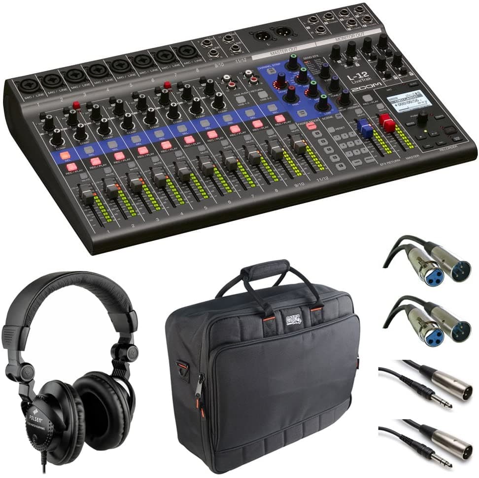 Zoom Livetrak L-12 - Mezclador Digital De 12 Canales Y Grabador Multipista Con Funda + Cables Y Auriculares 4334427256