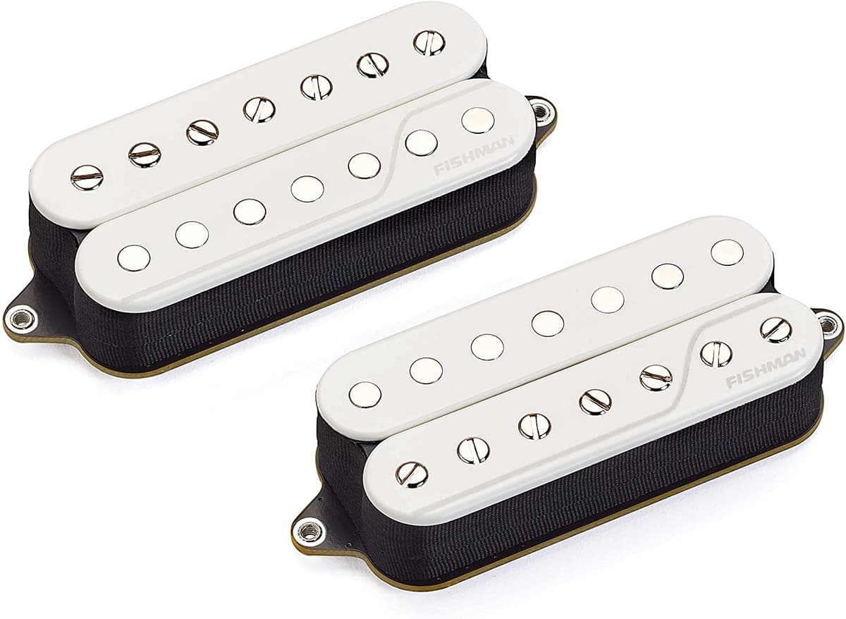 Fishman Fluence Clásico Humbucker Set De Núcleo Abierto 7-Cuerdas Blancas PRF-CO7-SW2