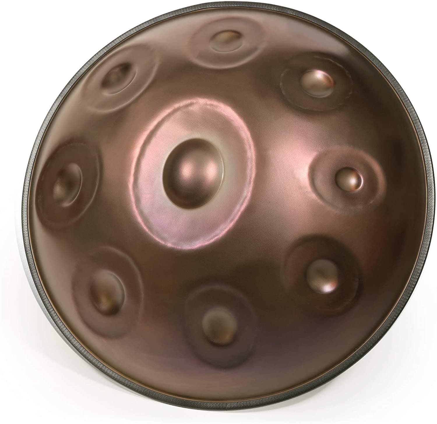 Cvnc Handpan Brown Color 9 Nota De Acero Percusiónico Drum De 22 Pulgadas Pan De Mano De Mano Fondo Libre FBA55HDB