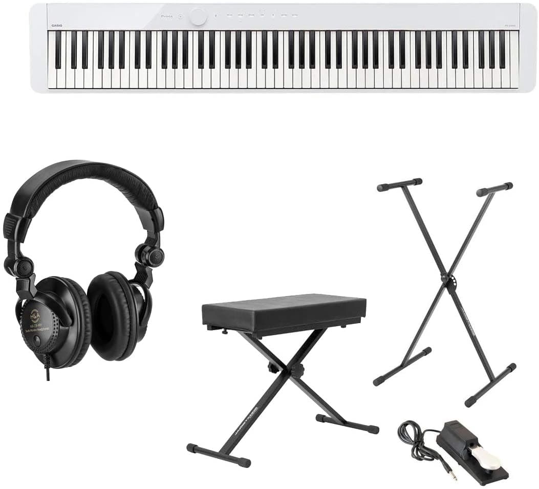 Casio Px-S1000 Privia 88 Key Consolia Digital Piano Auriculares Stand Bench Y Pedal PXS1000WE A