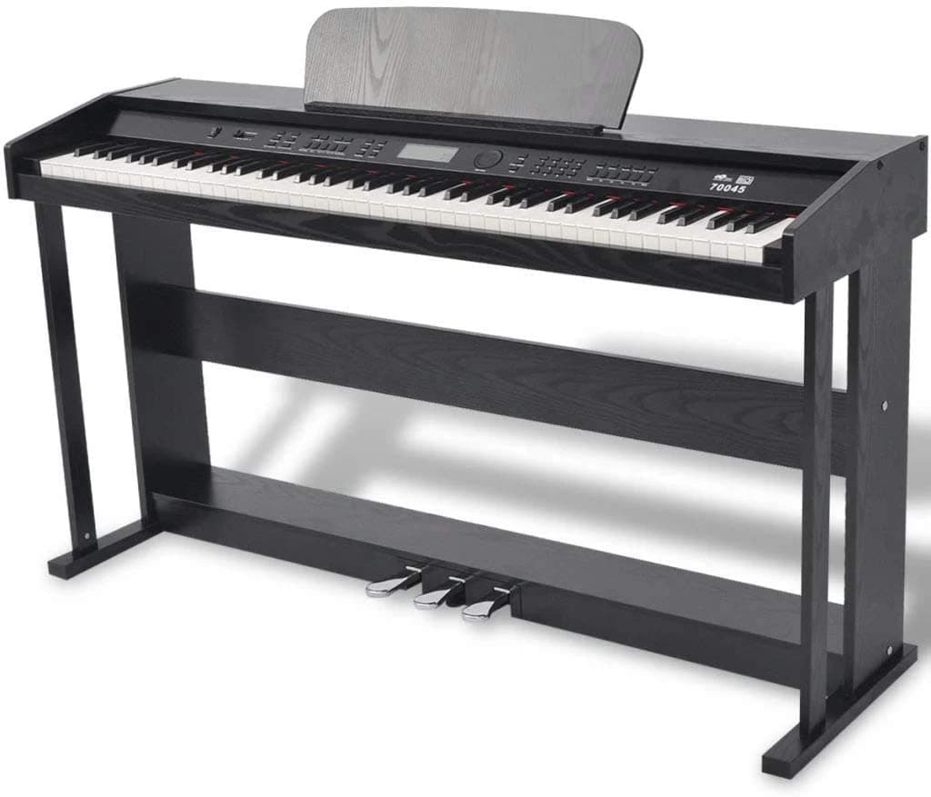 Vidaxl 88-Key Piano Digital Con Pedales Negro Tablero De Melanina 70046
