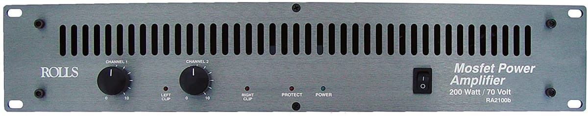 rolls RA2100B Amplificador de Potencia de 2 Canales, 100 W RMS por Canal a 4 Ohmios