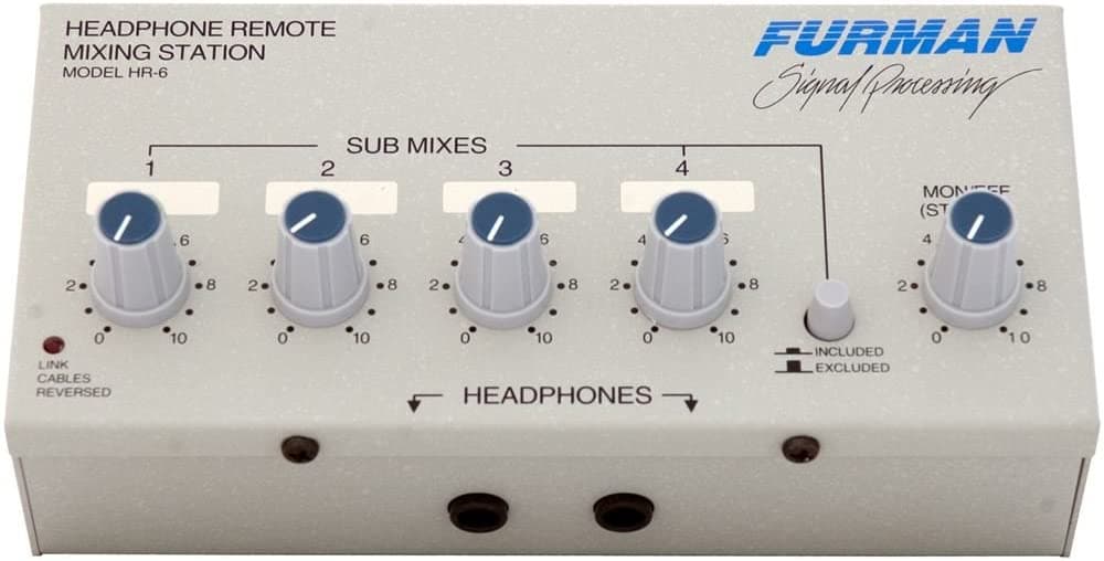 Furman Hr-6 La Batidora Auricular Remota Tiene 4 Submixes Connect Hds-6 Link Cable Y Stand Clamp Incluida