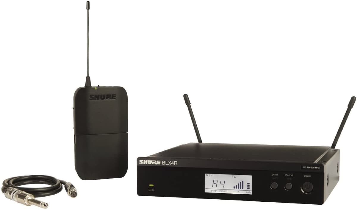 Shure BLX14R Sistema Inalámbrico Rack Mount Bodypack y Cable de Instrumento WA302 para Guitarra/Bajo BLX14R-H9