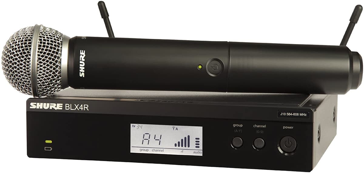 Shure BLX24R/SM58 Sistema de Micrófono Inalámbrico Rack Mount, SM58 de Mano para Voces, Descontinuado por el Fabricante BLX24R/SM58-H8