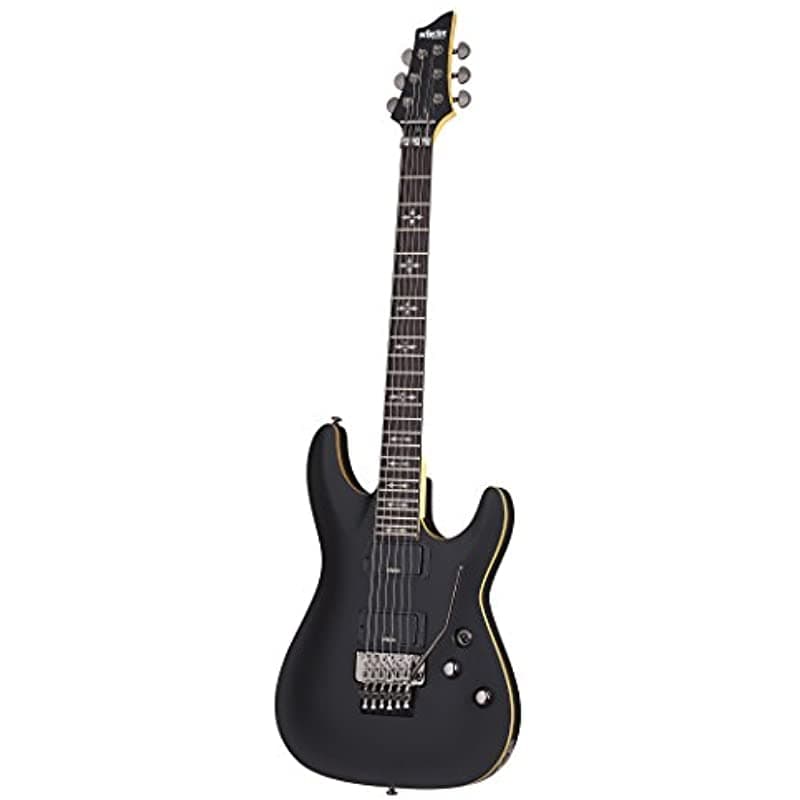Schecter Guitarra Eléctrica De Cuerpo Sólido De 6 Cuerdas Satén Negro Envejecido (3661)