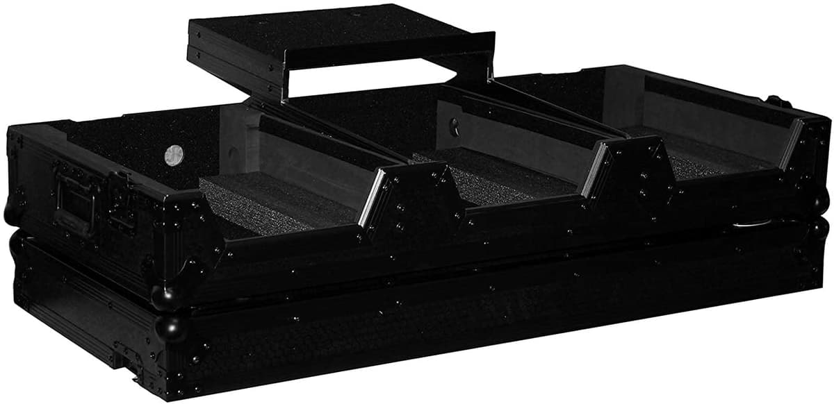 ProX XS-CDM2000WLTBL Estuche de Vuelo + Bandeja para Notebook + Ruedas para Pioneer DJM 900 / CDJ 2000