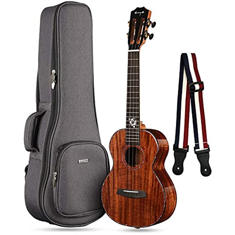 Enya Concert Ukelele 23 Inchall 5A Acacia Sólida Y Tecnología Ebony Ukulele Pickup Player Profesional Ukelele Funda Euc-K5 Eq