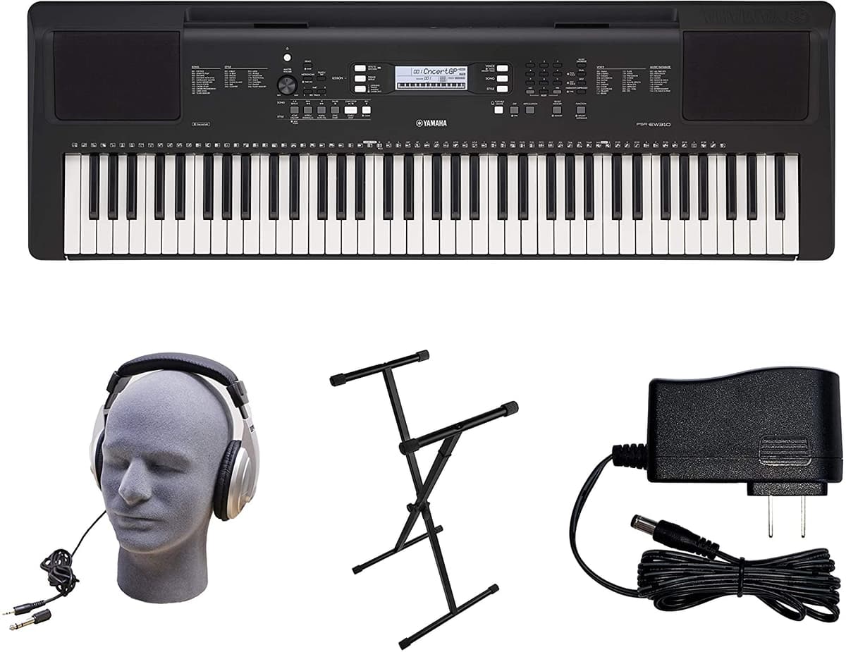 Yamaha Psr-Ew310 Pks - Paquete De Teclado Premium De 76 Teclas Con Fuente De Alimentación Soporte Estilo X Y Auriculares Yam Psrew310 YAM PSREW310 PKS