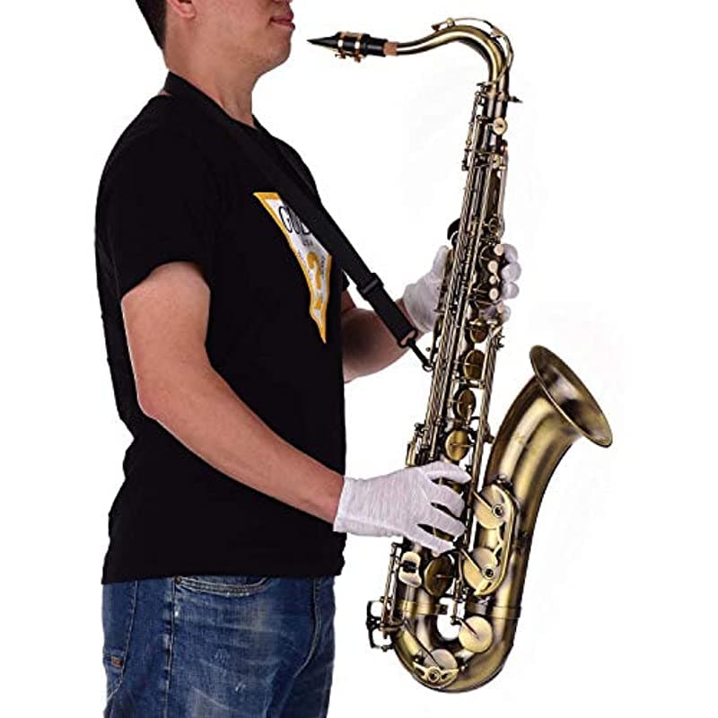 Tenor Saxofónbb Sax Muslady Acabado Antiguo Cuerpo De Latón Capacidad Blanca Llaves De Transporte De Estuche De Tela De Tela Sax Stores YFO9258235380142KO