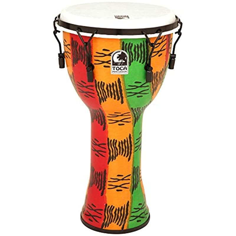 Toca TF2DM-14SB FreeStyle II Djembe de 14 Pulgadas Afinado Mecánicamente con Funda, Diseño Spirit