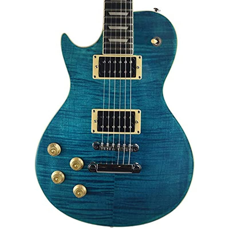 Sawtooth Heritage 60 Series - Guitarra Eléctrica para Zurdos con Tapa de Arce Flameado Azul Cali ST-H60S-LH-CBFL