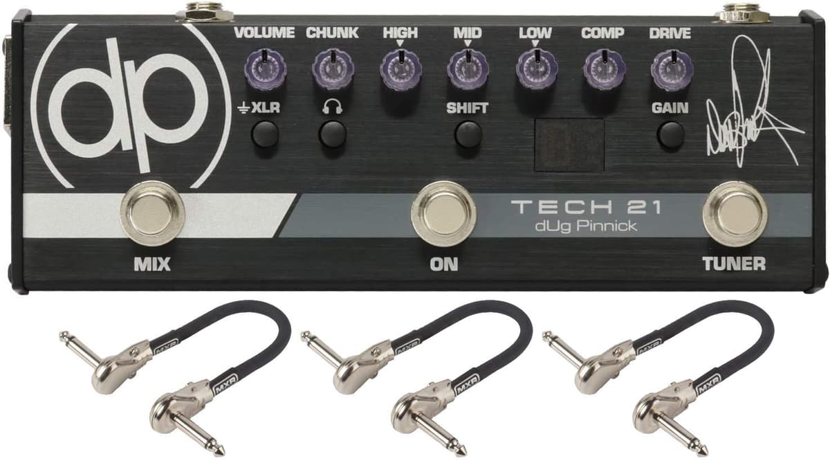 Briskdrop Tech 21 Cavada Pinnick Dp-3 X Signature Pedal Bajo Preamplificador Bundle Con Última Intervensión De 3 Mxr Cables De Conexión