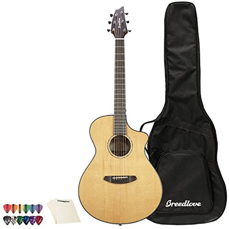 Breedlove Pursuit Concert Ce Red Cedar-Mahobany Electroacústica Chromacast 12 Pick Sampler & Polish Cloth PSCN01CERCMA(2)-KIT-1