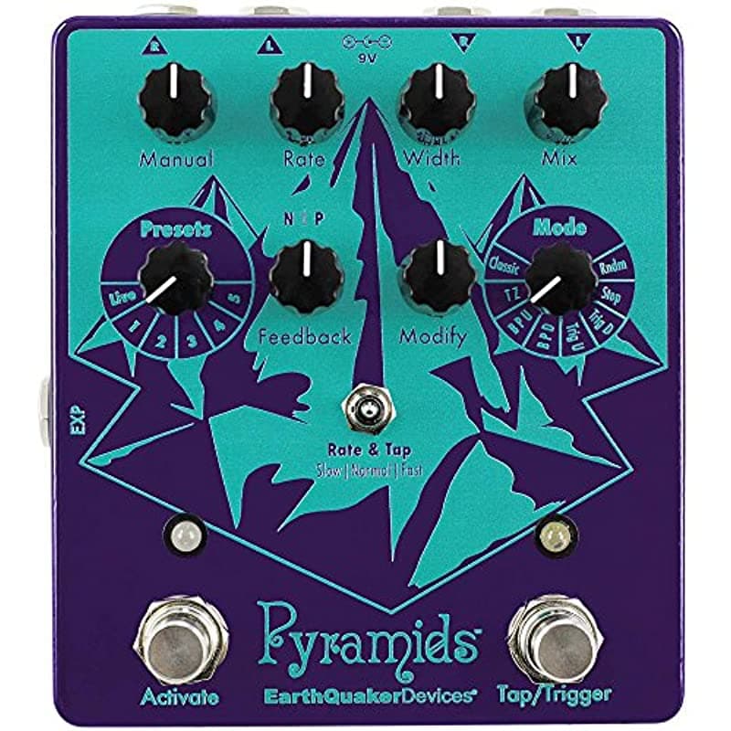 Earthquaker Devices Pyramids Pedal de Flanger Estéreo, Pedal de Efectos para Guitarra EQDPYRA