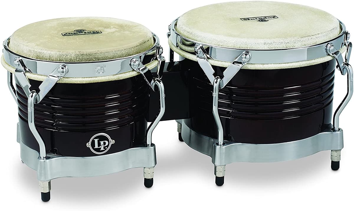Latin Percussion M201 LP Matador Wood Bongos - Marrón Oscuro/Cromo