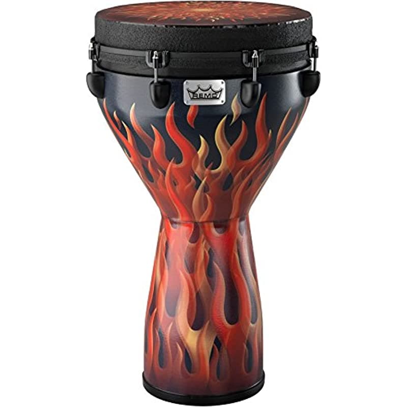 Remo Djembe Mondotm Designer Serie Key Tuned 14 X 25 Skyndeep Strackets De Ajuste De Ajuste De La Llama DJ001430