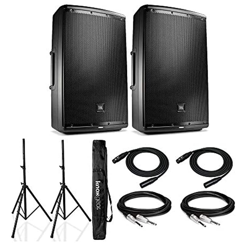 JBL EON615 Potenciado de 15 Pulgadas de 2 Vías, Sistema de Refuerzo de Sonido y Bundle de Cables de 7 Elementos EON615_K1