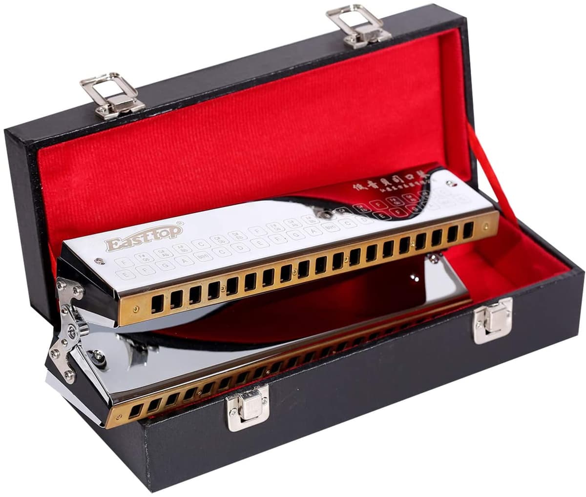 East top Mini & Double Bass Harmonica Orquestal Armónica de Boca T1-2 para Adultos, Profesionales, Estudiantes y Amantes de la Armónica
