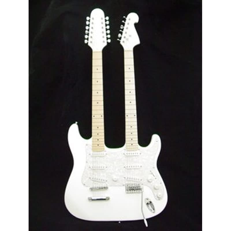 Zenison Guitarra Eléctrica De Doble Cuello Color Blanco 12 Cuerdas Y 6 Cuerdas 16246-WH