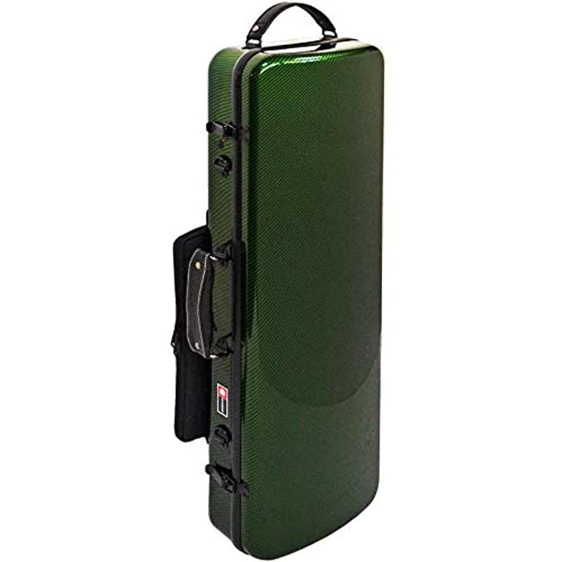 Crossrock estuche de violín oblongo de fibra de carbono compuesta liviana, cáscara dura, 4/4 tamaño completo, CRF3000OVGN Verde