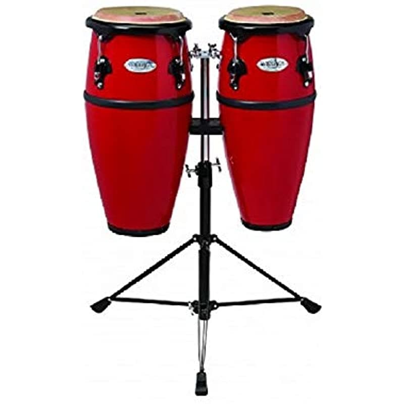 Toca Synergy Series 2300FRD - Set de Congas Fiberglass con Soporte - Rojo