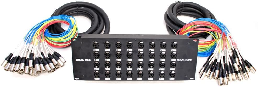 Seismic Audio - Sarmss-32 X 1515 - Cable De Serpiente Divisor Combinado Xlr Trs De 32 Canales - Dos Troncos Xlr De 15 Pies