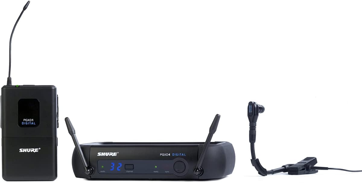 Shure Sistema Inalámbrico De Instrumentos Digitales Pgxd14/Beta98H-X8 Con Micrófono De Clip Beta98H/C Negro