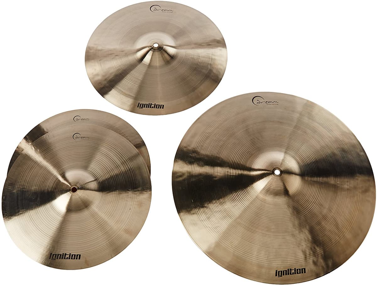 Dream Platillo Igncp3 Paquete De Platillos De Encendido Con 14 "Hi Hats 16" Crash 20" Ride Y