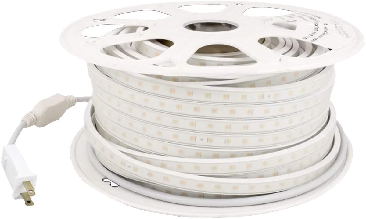 American Iluminaciones Híbrida De 120 H2 Ww Led Luz Bulk Reel 150 Pies Dimmable Dimmers Estándar 2700K Color Blanco Cálido 120 Voltios 2.3 Vatios Por Pie De 345 Vatios Max Run Kits