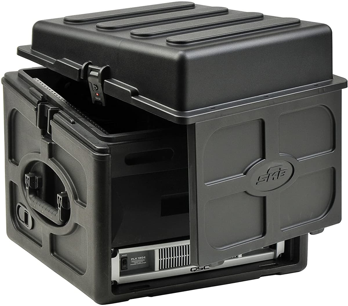 SKB 1SKB-R106 Roto Rack 10U Rack Superior 6U Front Rack Rieles de Acero Tapa Rígida y Puertas de Acceso L/R
