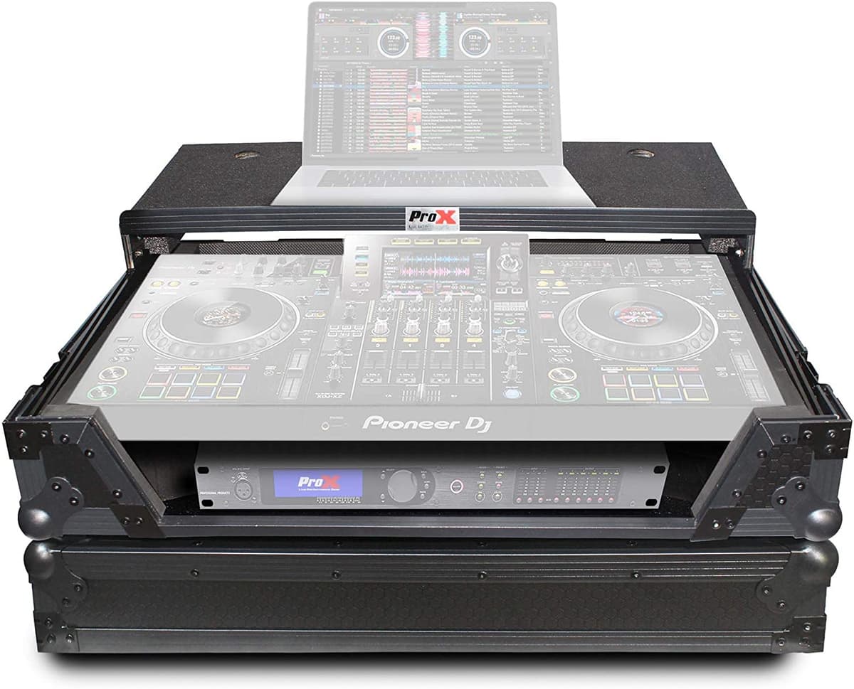 Prox Xs-Xdjxz Wltbl Flight Case Pioneer Dj Xdj-Xz Glide Sliding Shelf Y Wheels Yels Black On Black Design