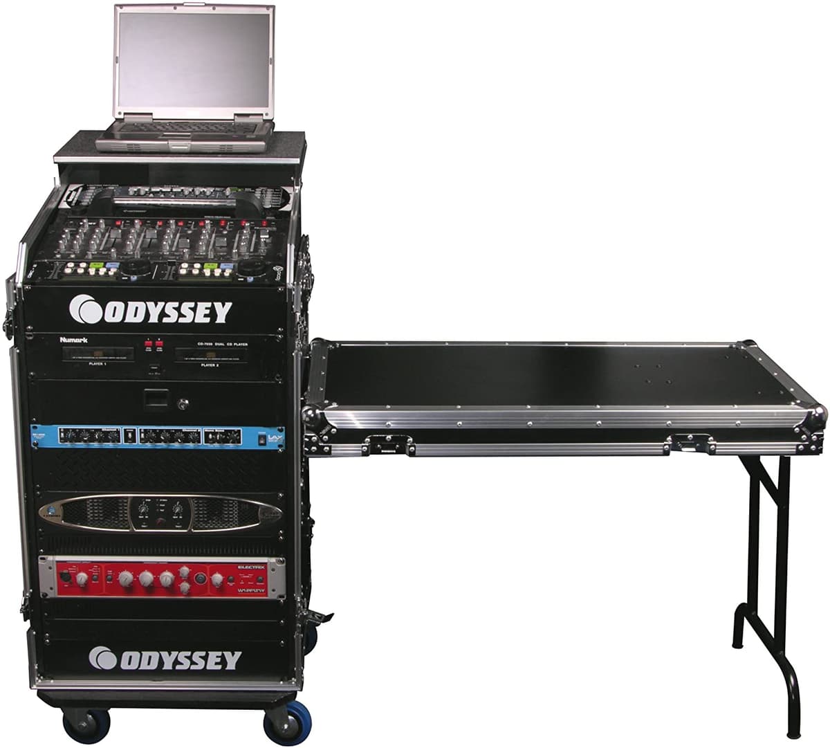 ODYSSEY FZGS1116WDLX Flight Zone Glide Style Estuche Combo ATA con Ruedas y Mesa Lateral: Inclinación Superior de 11U, Vertical de 16U