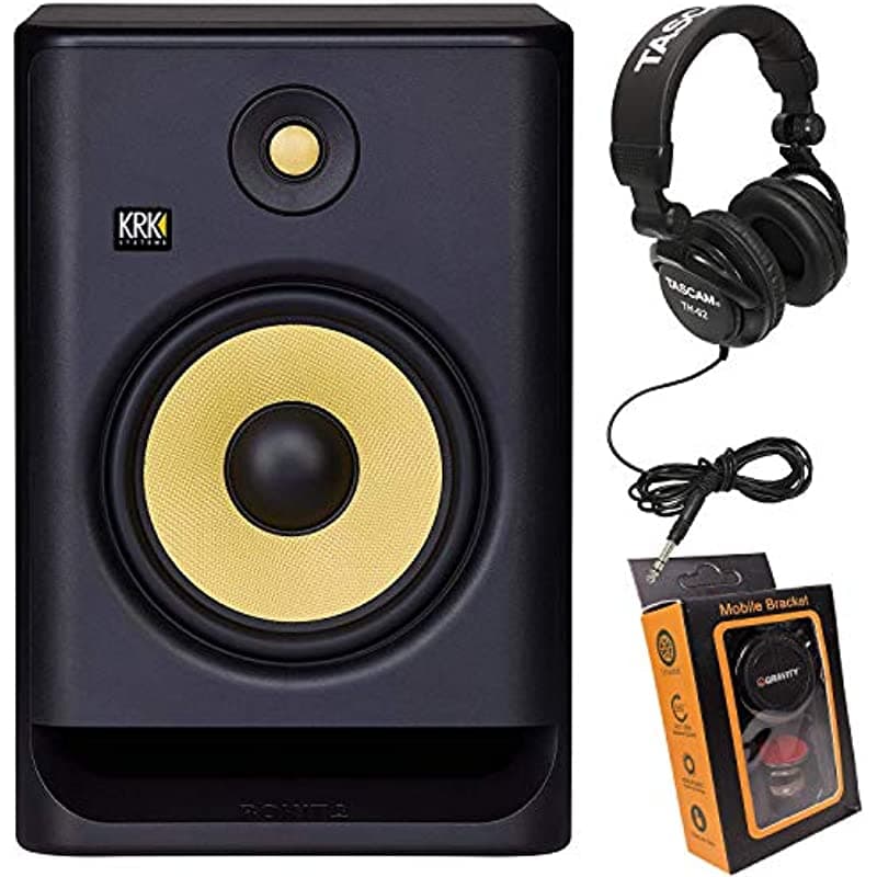 KRK RP8 Rokit 8 G4 Profesional Bi-Amp 8 Monitor de Estudio Potenciado + TH02 Auricular + Soporte Magnético de Teléfono KRK1205-004