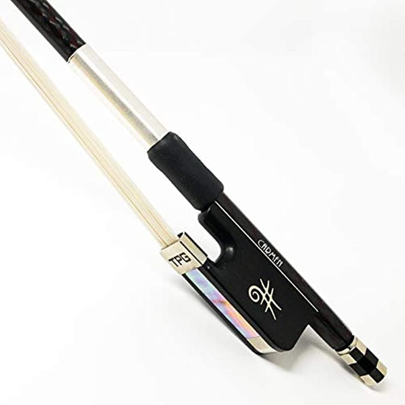 The Piano Guys Carbon Fiber Cello Bow | Tamaño Completo 4/4 Arco Talón (frog) de Ébano y Crin de Caballo Premium TPG Bow Shark Carmen
