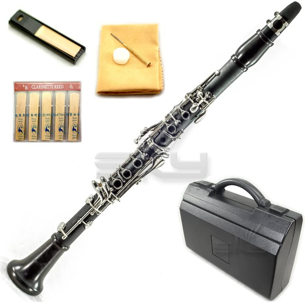 Sky Ebonite Bb Clarinete De Ébano Con Funda Boquilla 11 Juncos Kit De Cuidado Y Más