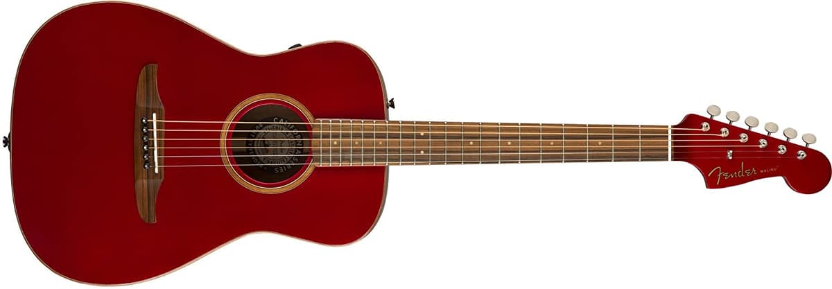 Fender Malibu Classic California Serie Guitarra Acústica Hot Rod Red Metallic Funda 970922215