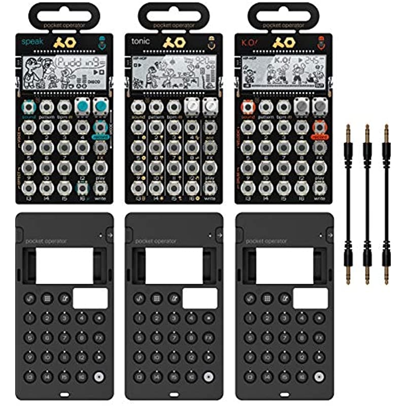 Teenage Engineering Po-30 Pocket Operator Metal Series Super Set Buntle 3 Pack De Ca-X Silicone Y Blucoil 3 Pack De 7 Cables De Audio Aux SG_B079V1BL7J_US