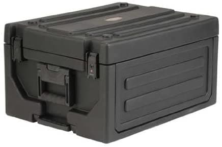 Skb Cases 1Skb19-Rsf4U - Funda Para Estudio De 4U Con Diseño Roto Espacio En Rack Para Equipo De Grabación Superficie De 21.5" X 15.5" Para Portátiles O Pantallas Lcd Rotomolded 8 Tacos Ajustables 4 Ruedas En Línea