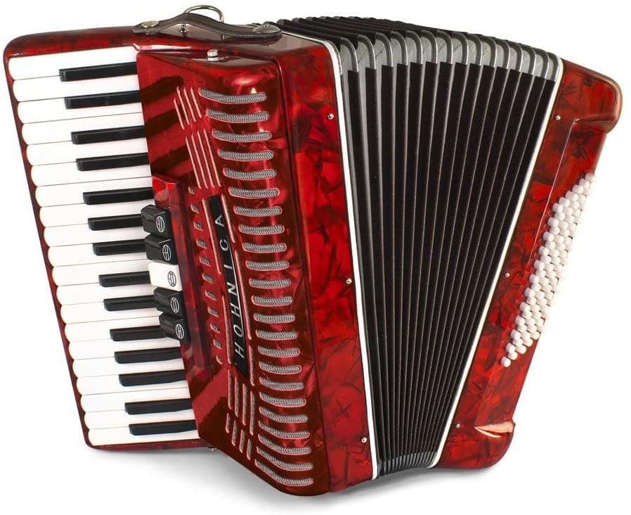 HOHNER Hohnica 1305-RED Acordeón Piano Nivel Inicial 72 Bajos 34 Teclas Rango G a E