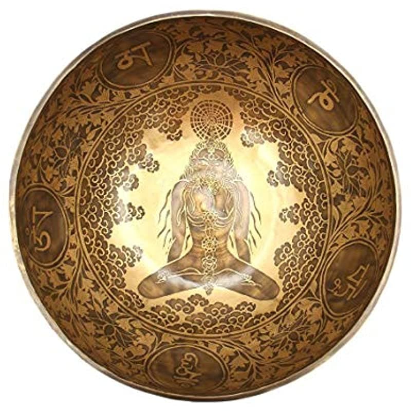 Singing Bowl Nepal SBN-1301 - Cuenco tibetano de 12 pulgadas hecho a mano, siete metales, martillado a mano, Himalaya.