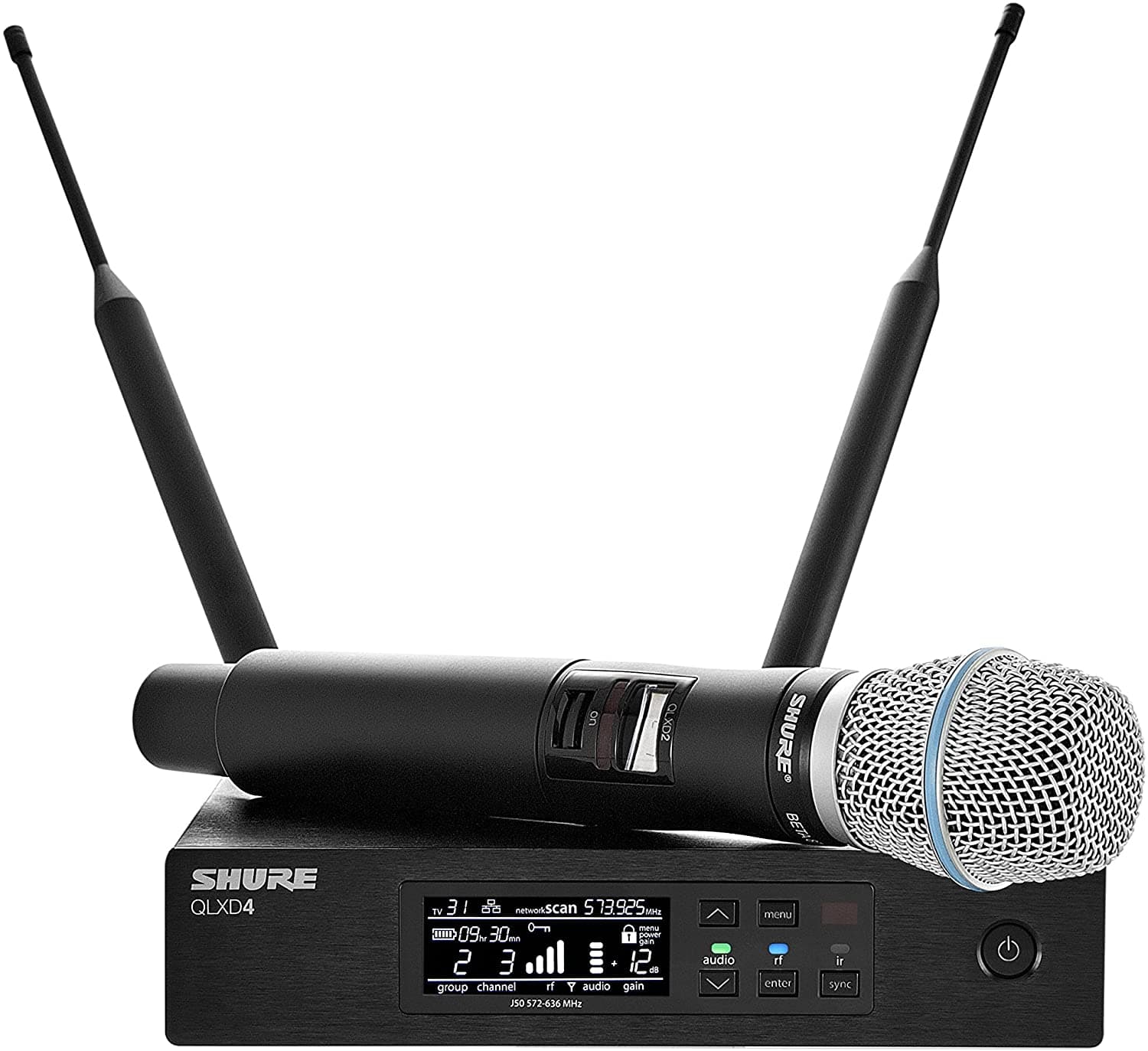 Shure QLXD24 B87A Sistema de Micrófono Inalámbrico Beta 87A de Mano para Voces QLXD24/B87A-G50
