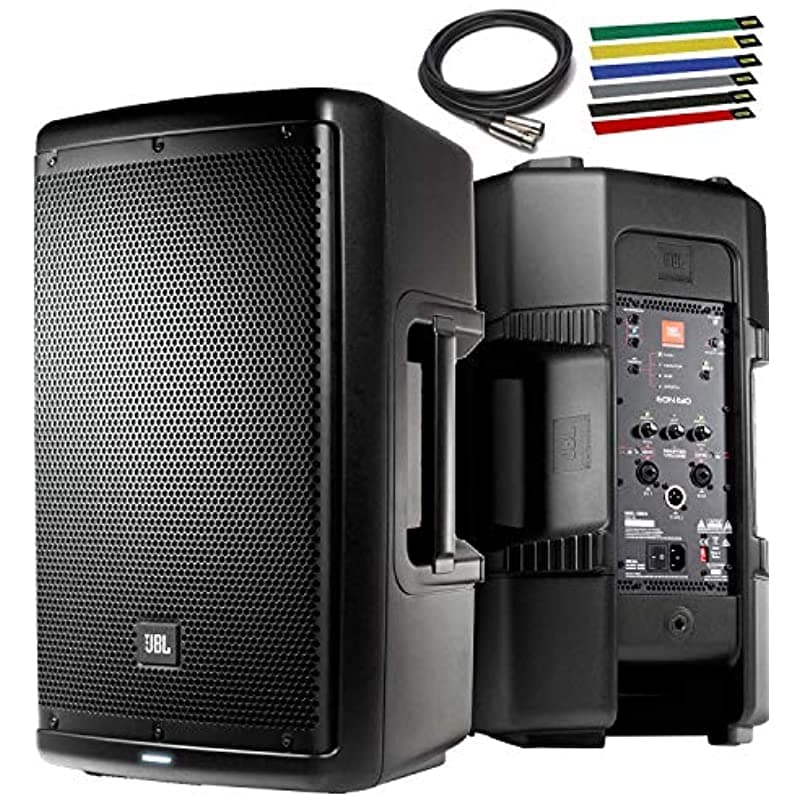 JBL Professional EON610 Parlante Portátil de Refuerzo de Sonido Autopotenciado de 10" 2 Vías con Cable XLR de 10ft y Pack de 6 Cables