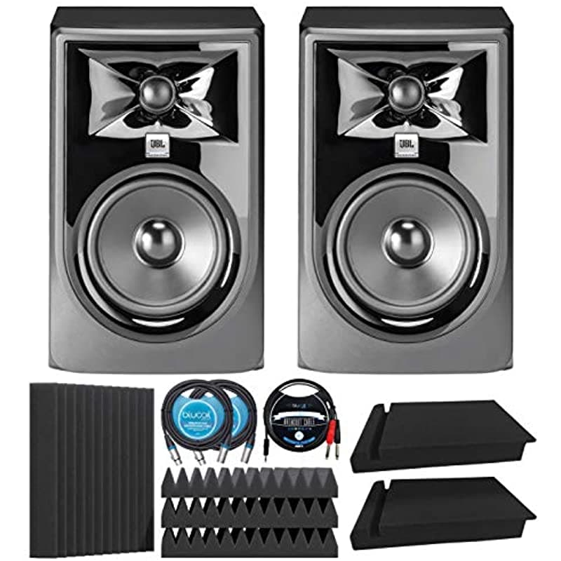 Jbl Profesional 305P Mkii Monitores De Estudio De Próxima Generación 2-Pk Bundle Blucoil 12 Acústica Cajas 4-Pk 10 'Xlr 2-Pk 5' Trs Ts Cable De Ruptura Estéreo A2078