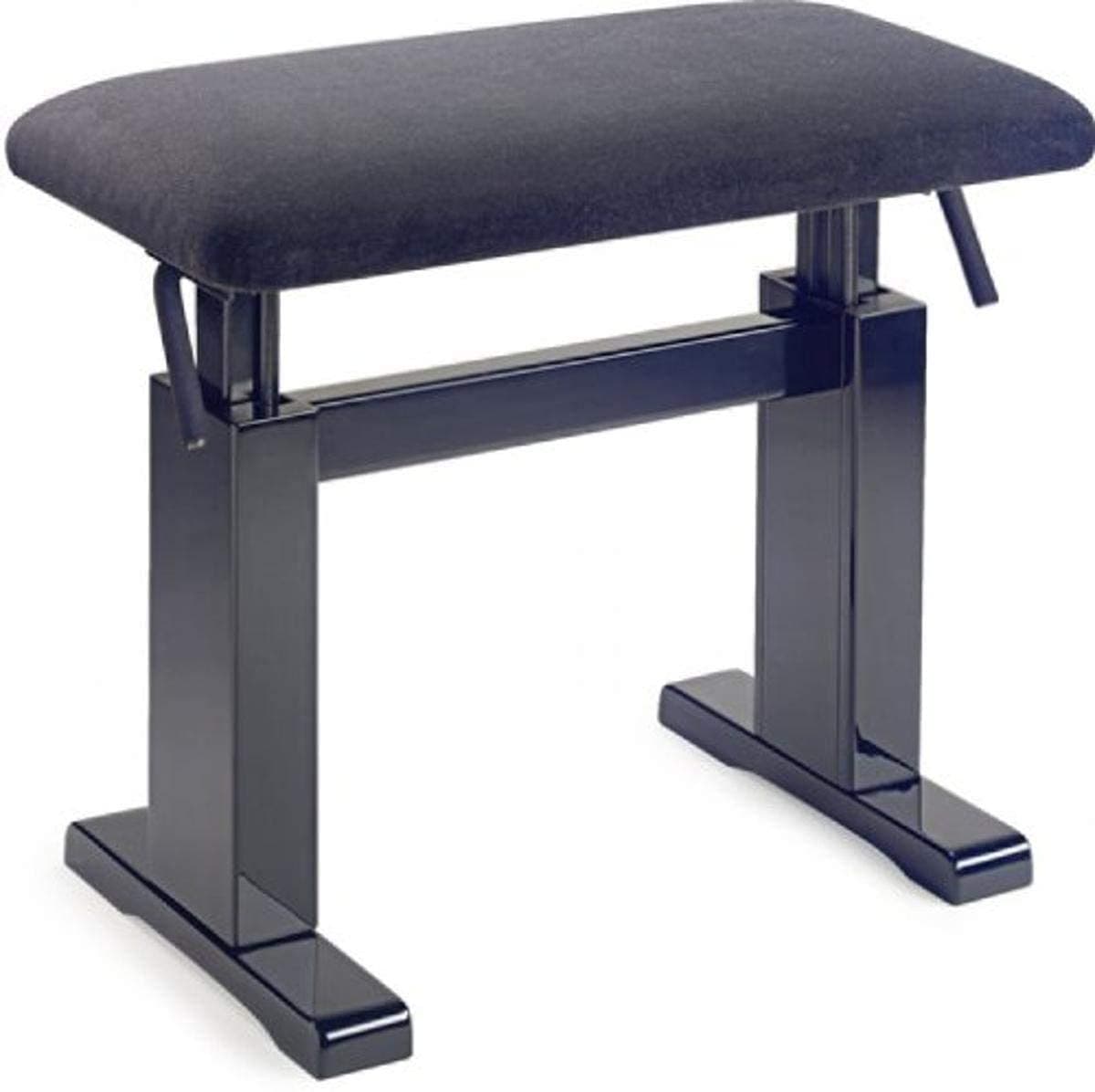 Stagg PBH 780 BKP VBK Asiento Hidráulico para Piano, Tapizado en Terciopelo Negro, Alto Brillo