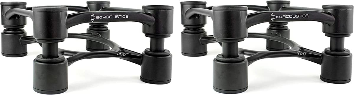 Isoacoustics Aperta Series - Soportes De Aislamiento Con Ajuste De Inclinación Aperta200 (7.8 X 10 Pulgadas) Par Negro