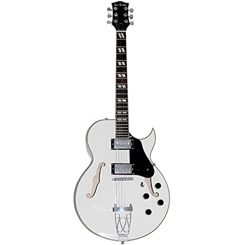 Glen Burton Ge775-Chic-Whbchicago Hollowbody Guitarra Eléctrica Blancos