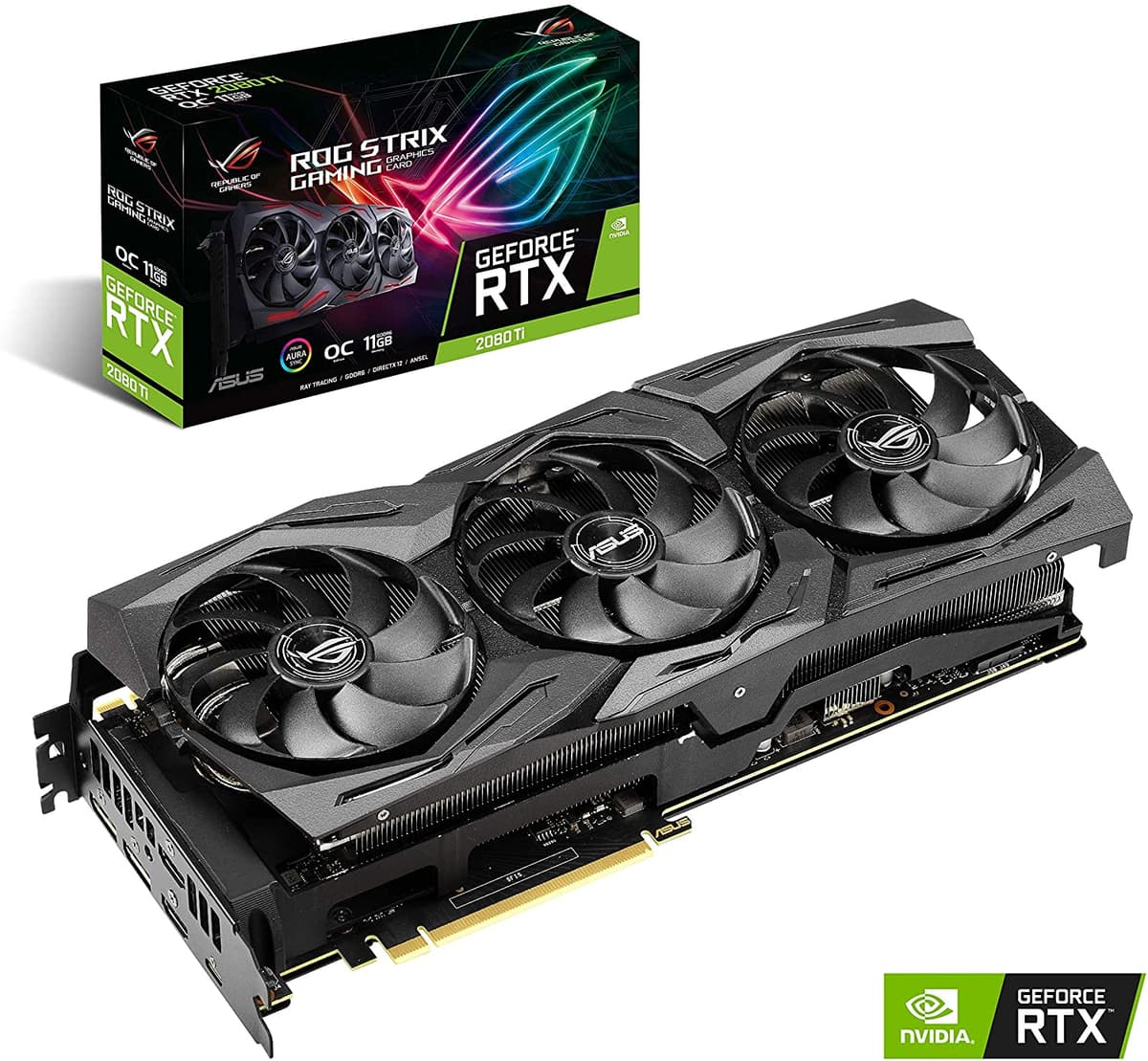 Asus Geforce Rtx 2080 Ti 11G Gddr6 Hdmi Dp 1.4 Type-C - Tarjeta Gráfica ROG-STRIX-RTX2080TI-O11G-GAMING