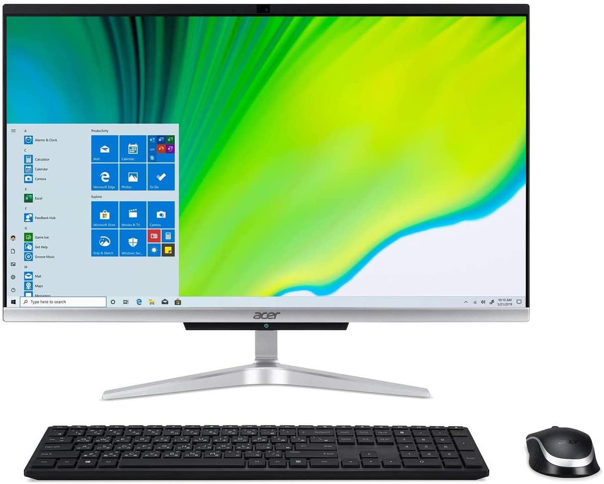 Acer Aspire C24-963-UR14 AIO Desktop 23.8" Full HD Display, 10th Gen Intel Core i5-1035G1, 12GB DDR4, 512GB NVMe M.2 SSD, 802.11ac WiFi 5, Teclado y Mouse Inalámbrico, Windows 10 Home