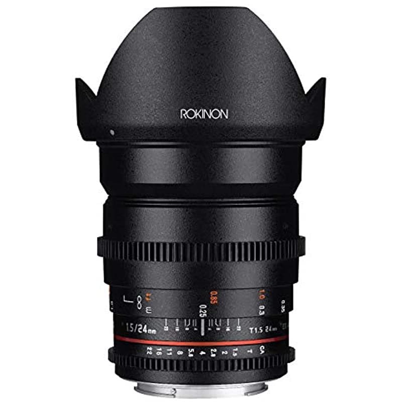 Rokinon Cv24M-C 0.945 In T1.5 Cine Lente Gran Angular Para Canon Con Apertura Des-Clicked Y Compatibilidad Con Seguimiento